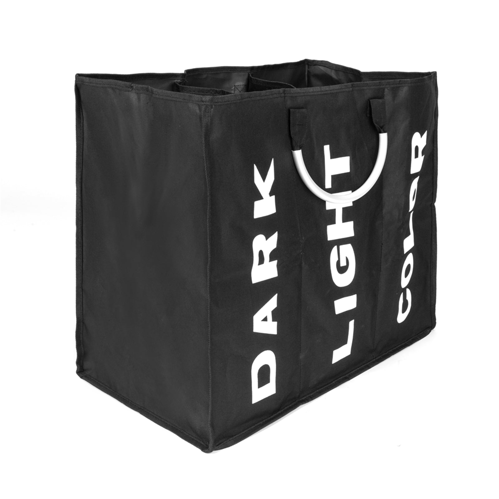 Portable Three Lattice Large Capacity Laundry Basket Black