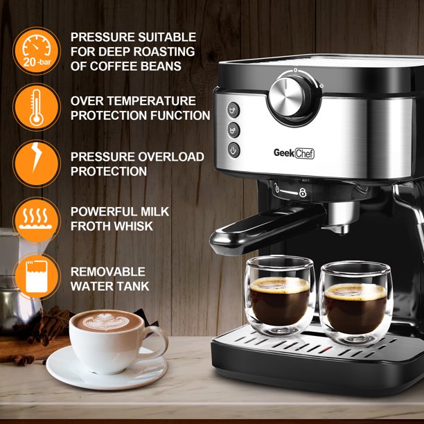SUGIFT Espresso Machine 20 Bar Coffee Machine With Foaming Milk Frother Wand, 1300W 900ml Removable Water Tank Coffee Maker, Espresso Cappuccino Latte Macchiato Home Barista