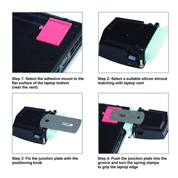 SUGIFT Laptop Cooler with Vacuum Fan (Rapid Cooling, Auto-Temp Detection, 13 Wind Speed, Unique Clamp Design, Compatible with Cooling Pads)
