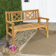 2-Person Wood Outdoor Patio Foldable Bench