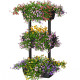 3-Tier Freestanding Vertical Black Resin Plant Stand for Gardening and Planting Use