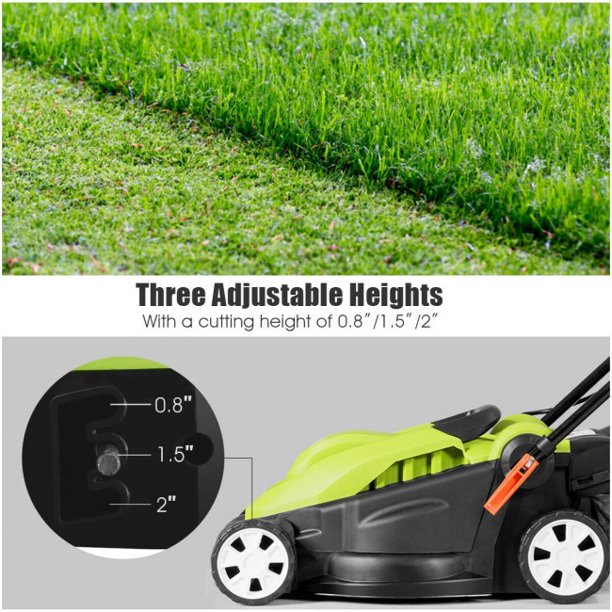 SUGIFT 14-Inch 12 Amp Lawn Mower with Folding Handle Electric Push Lawn Mower