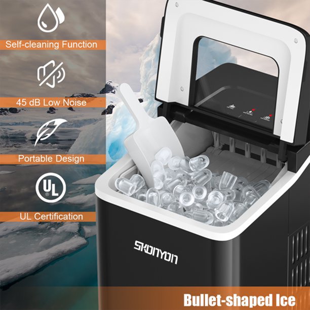 Portable Ice Maker Machine Countertop 26 lbs Black