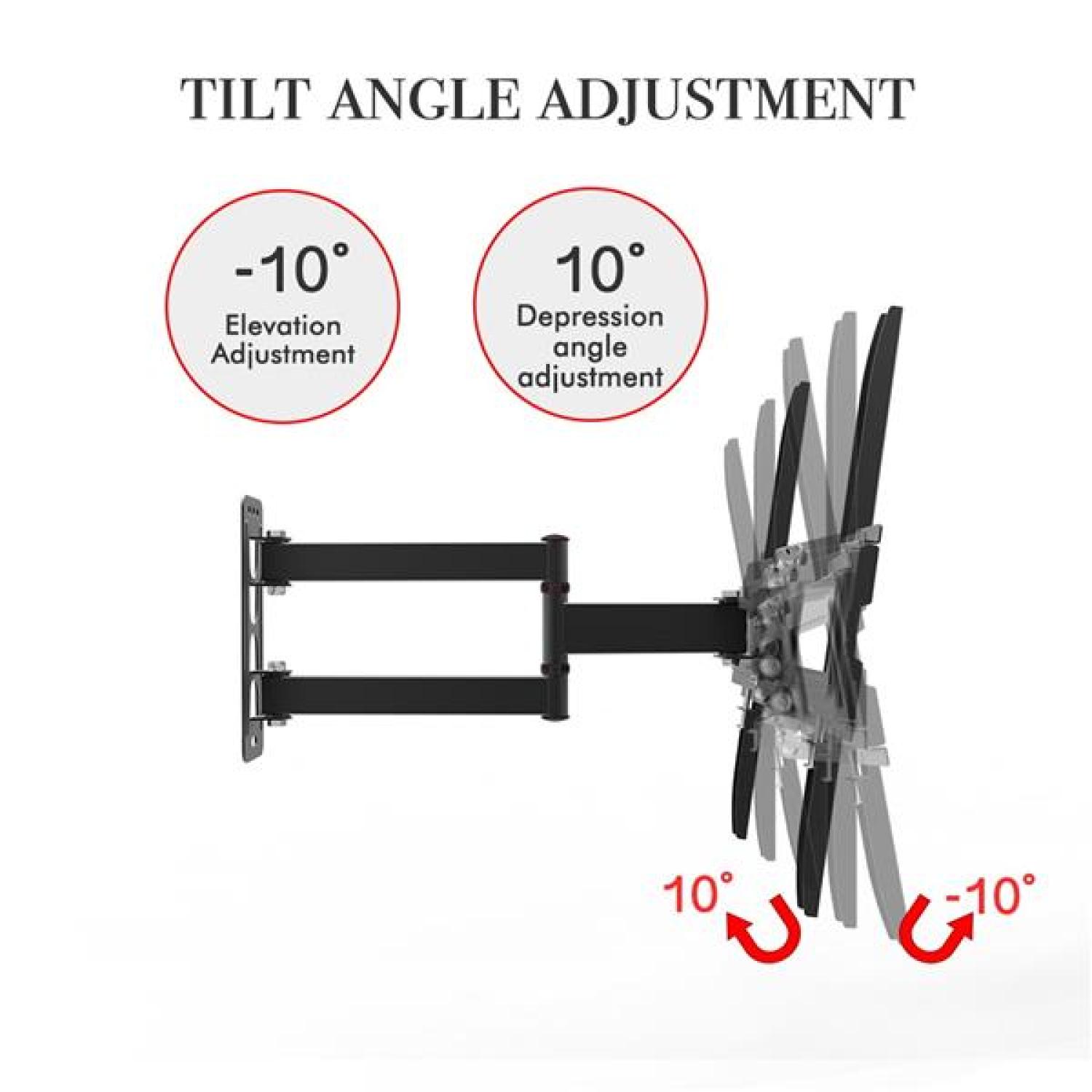 SUGIFT TV Wall Mount for 32-65 inch LED  Flat/Curved TVs with VESA 400x600mm, Articulating Corner TV Bracket Swivel & Tilt, 16.9inch Arm Extension, Holds TVs up to 77.16lbs