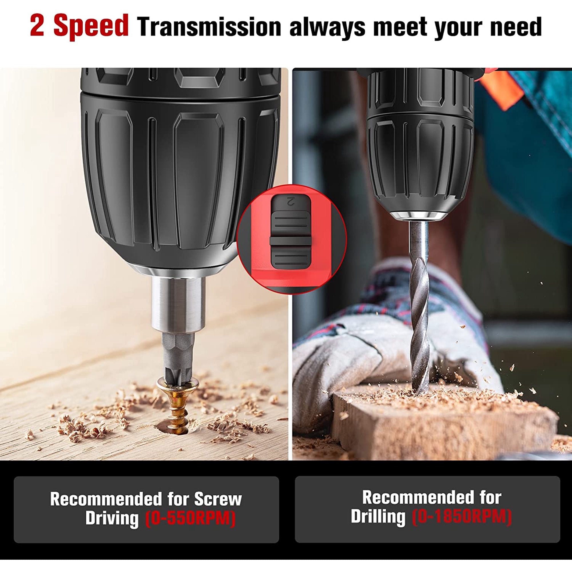SUGIFT 21V Cordless Drill Driver Set, Bamse Power Drill Kit