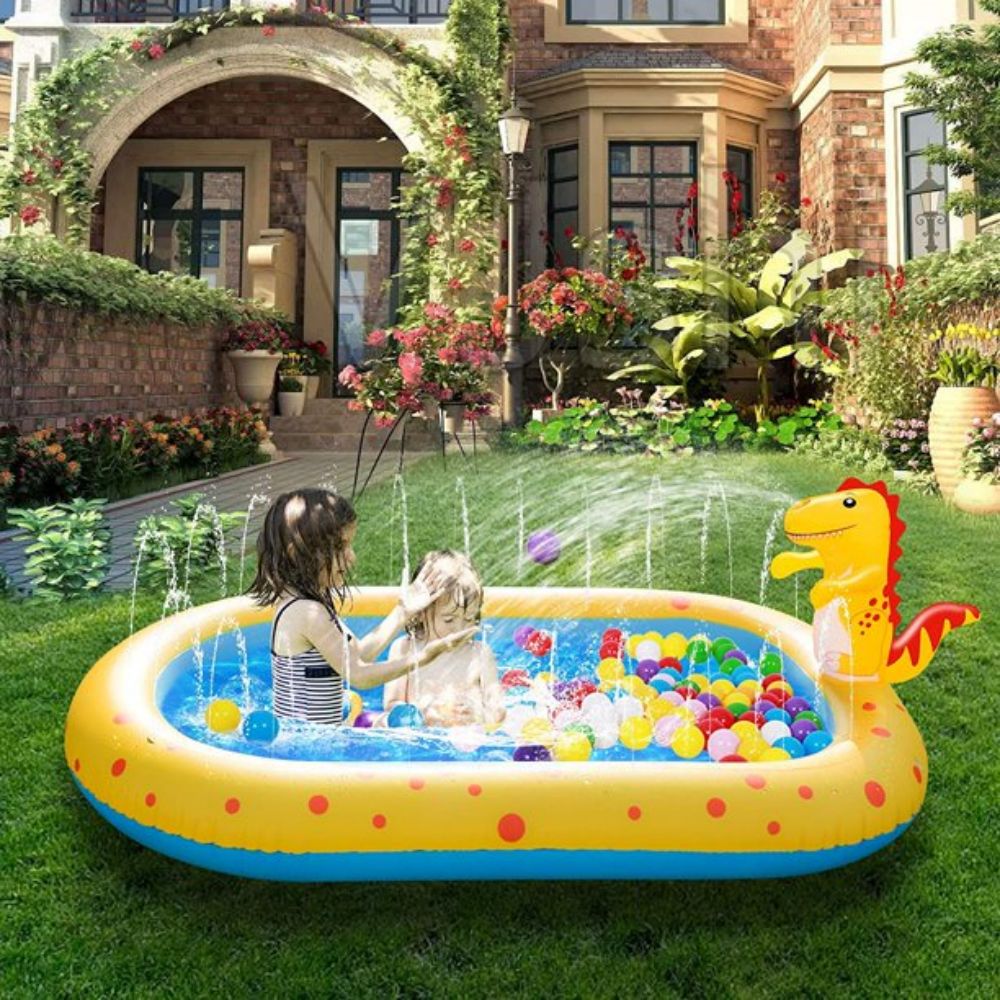 67 in. x 41 in. 3-In-1 Outdoor Inflatable Sprinkler Pool for Kids, Baby Pool Splash Pad for Toddlers Fun Water Toys