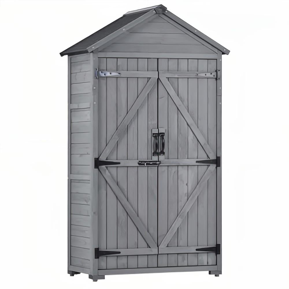 35.4 in. L x 22.4 in. W x 69.3 in. H Outdoor Wood Lean-To Storage Shed With Waterproof Asphalt Roof (5.5 sq. ft.)