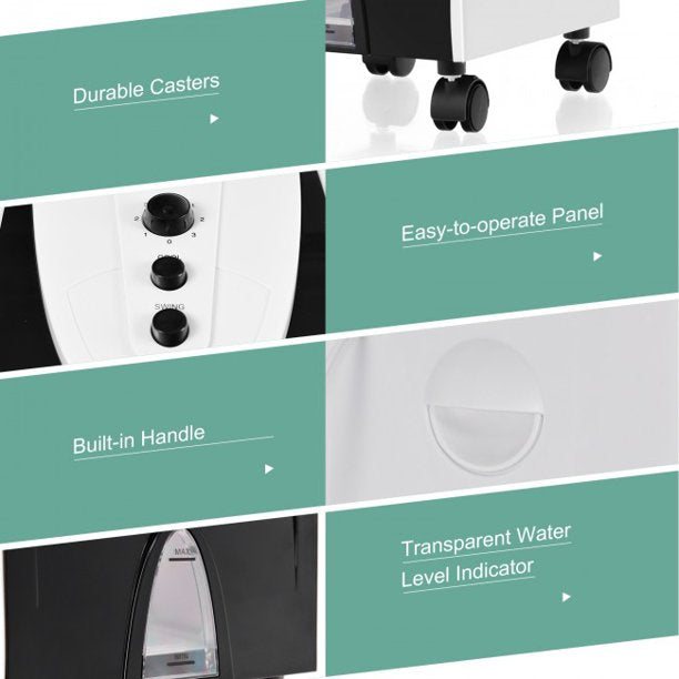 SUGIFT 3-in-1 Portable Evaporative Air Cooler with Filter Knob for Indoor
