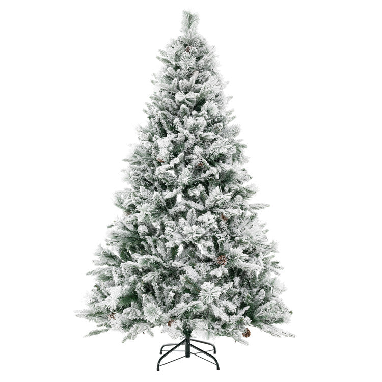 7 Feet Artificial Xmas Tree with Pine Needles and LED Lights