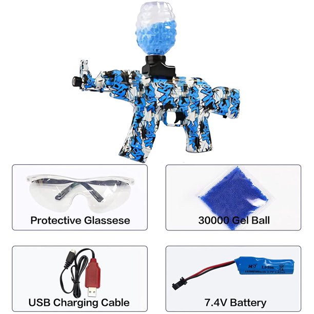 Electric Gel Ball Blaster, Full Auto Splatter Ball Blasters with 50000 Water Bead Rechargeable Battery Powered, Shoot Up to 65 Ft, Gel Ball Blaster for Boys & Girls, Age 12+