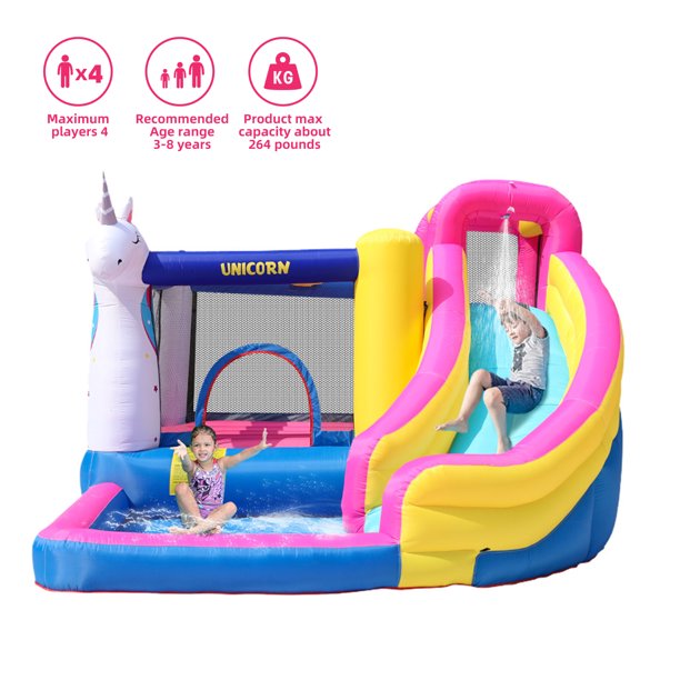 SUGIFT Inflatable Castle Bounce House, Oxford Fabric 420D+840D 450W Blower Can Play With Water