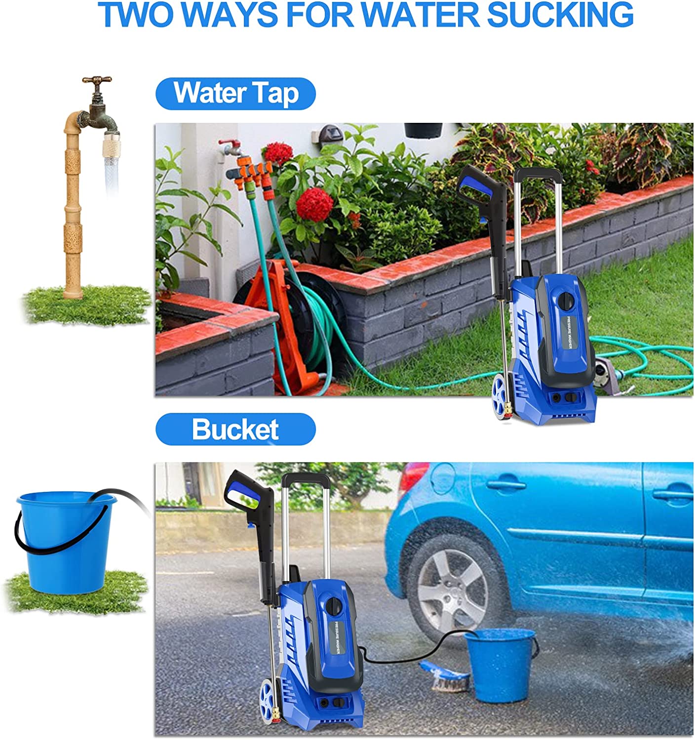 3500PSI Electric High Power Pressure Washer for Car Fence Patio Garden Cleaning