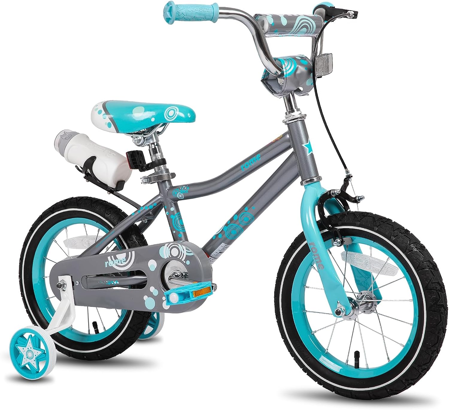 Kids Bike for Boys and Girls 2-9 Years Old, 12 14 16 18 Inch Kids Bike with Training Wheels, Basket or Water Bottle and Handbrake, Kids' Bicycle