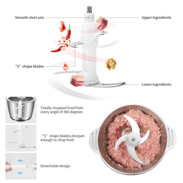SUGIFT 120V 500W 2.8l Stainless Steel Color Stainless Steel two-Speed Meat Grinder