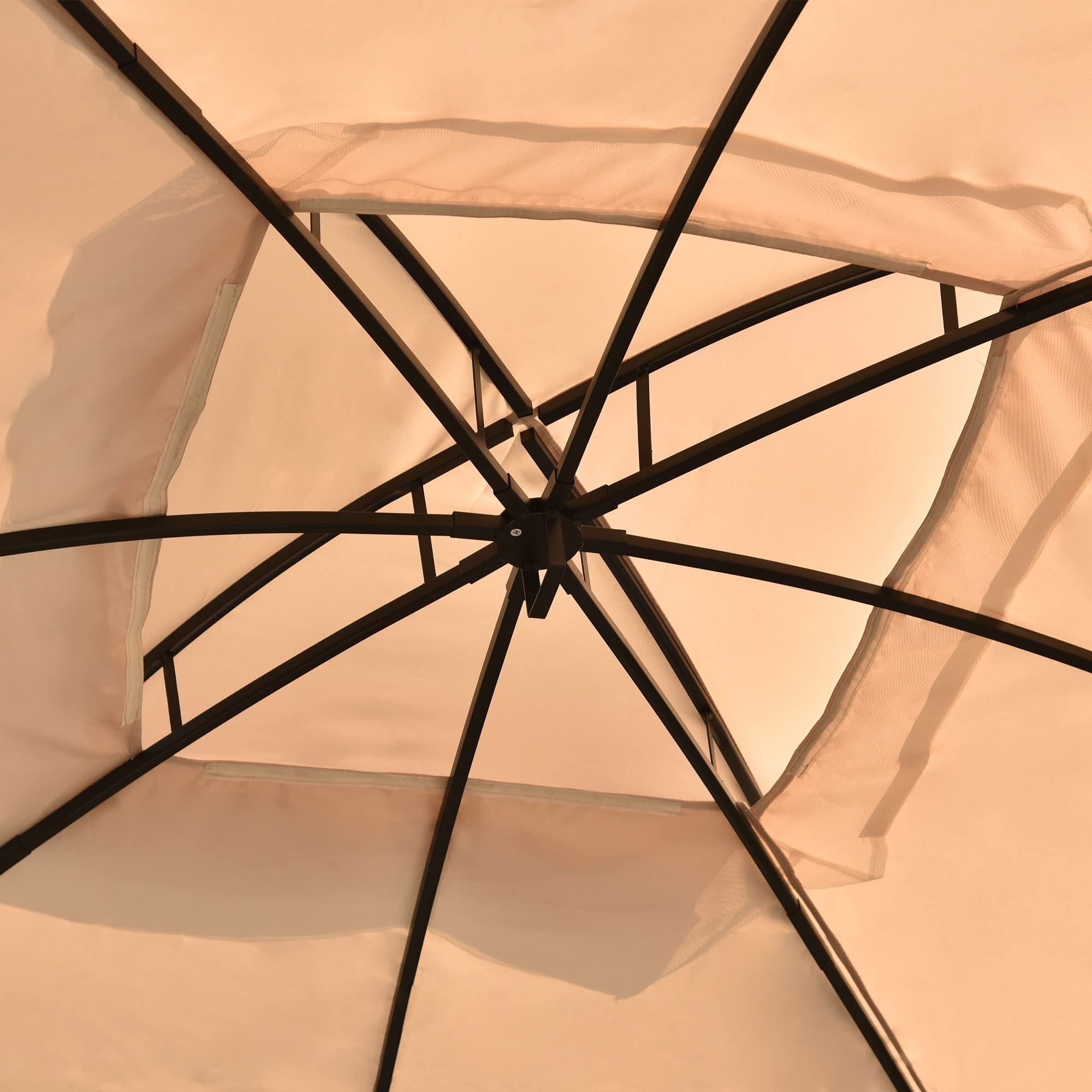 SUFGIFT 9.8 ft. x 11.8 ft. Outdoor Patio Gazebo Canopy Tent With Ventilated Double Roof And Mosquito net