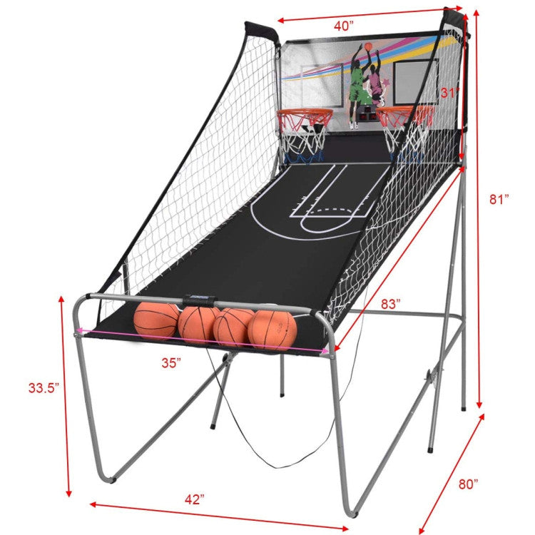 Double Shot Electronic Basketball Game with 4 Balls