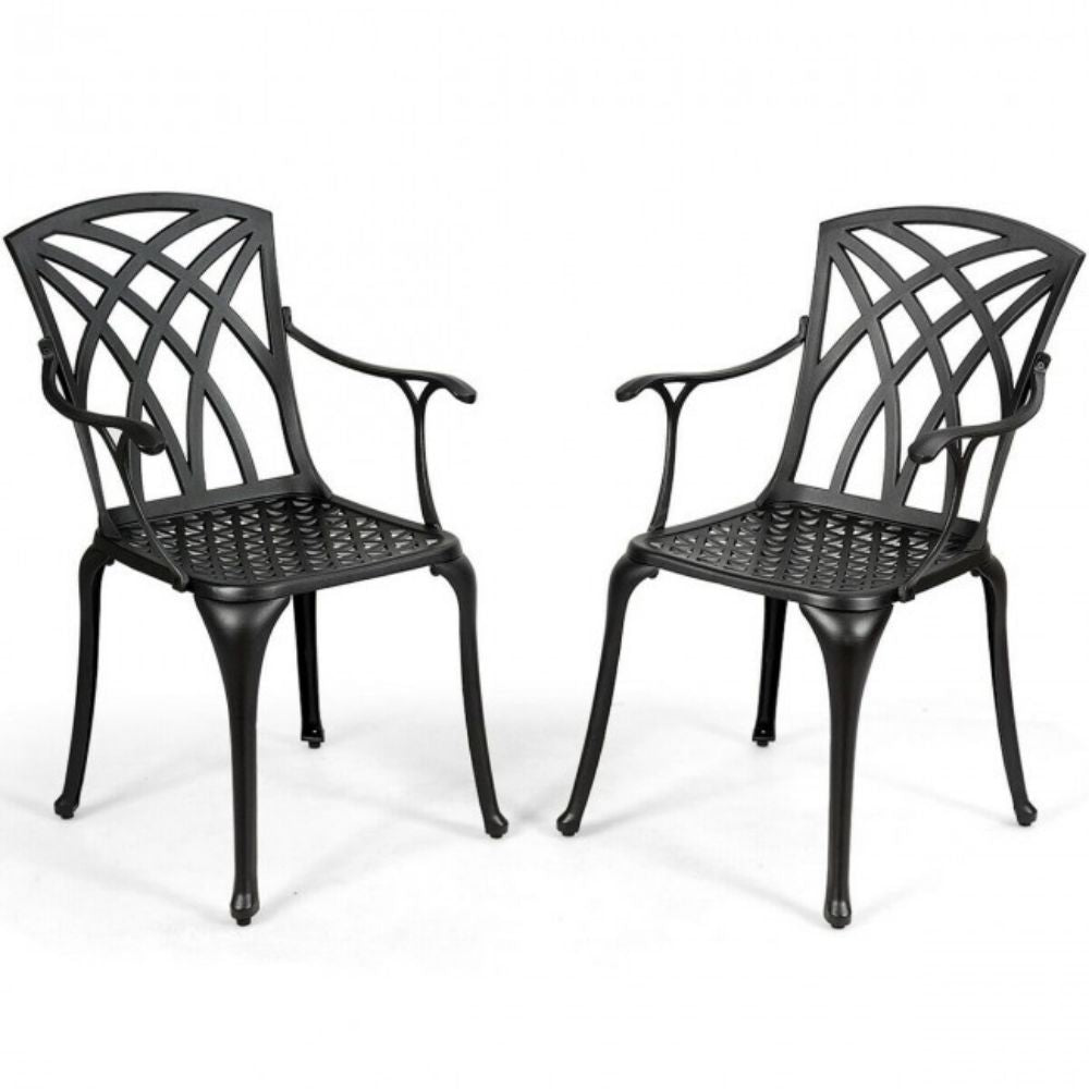 Aluminum Outdoor Dining Set of Patio Bistro Chairs (2-Pack)