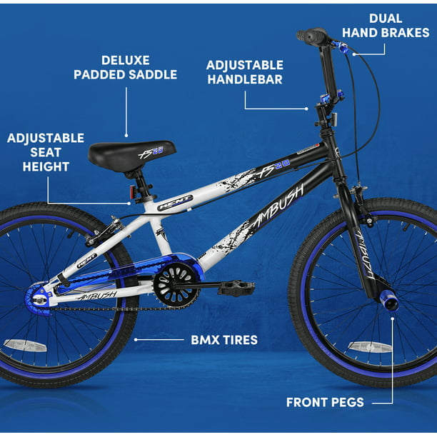 SUGIFT 20inch Ambush BMX Bike, Black/Blue
