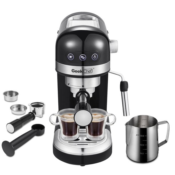 SUGIFT 20 Bar Espresso Machine , 1350W High Performance, 1.4 Ldetachable transparent water tank, Thermo block beating system,With safety valve