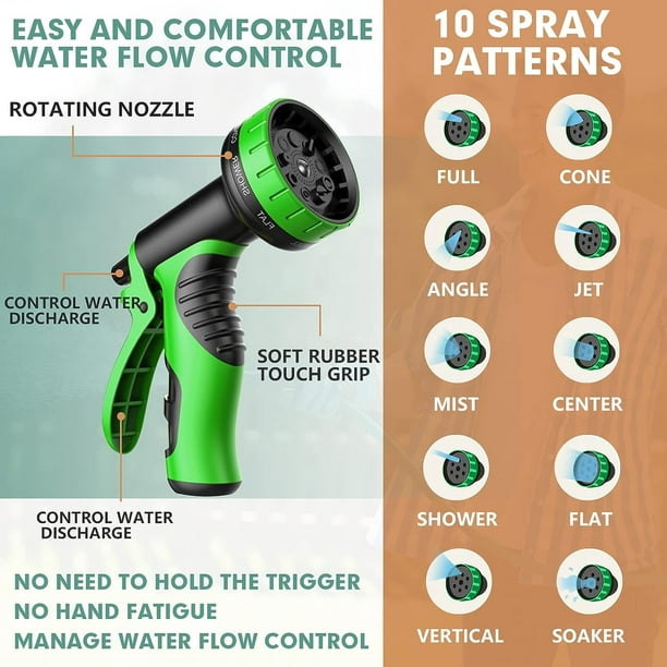 SUGIFT 100 ft Expandable Garden Hose water hose with 10 Function High