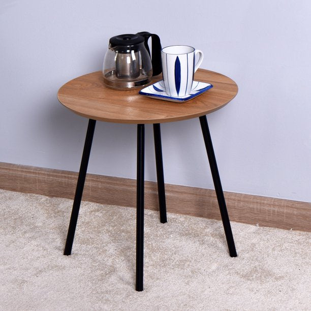 SUGIFT Wooden Side Table End Desk Coffee Table With Metal Legs 15.75¦µ x 15.75 inch