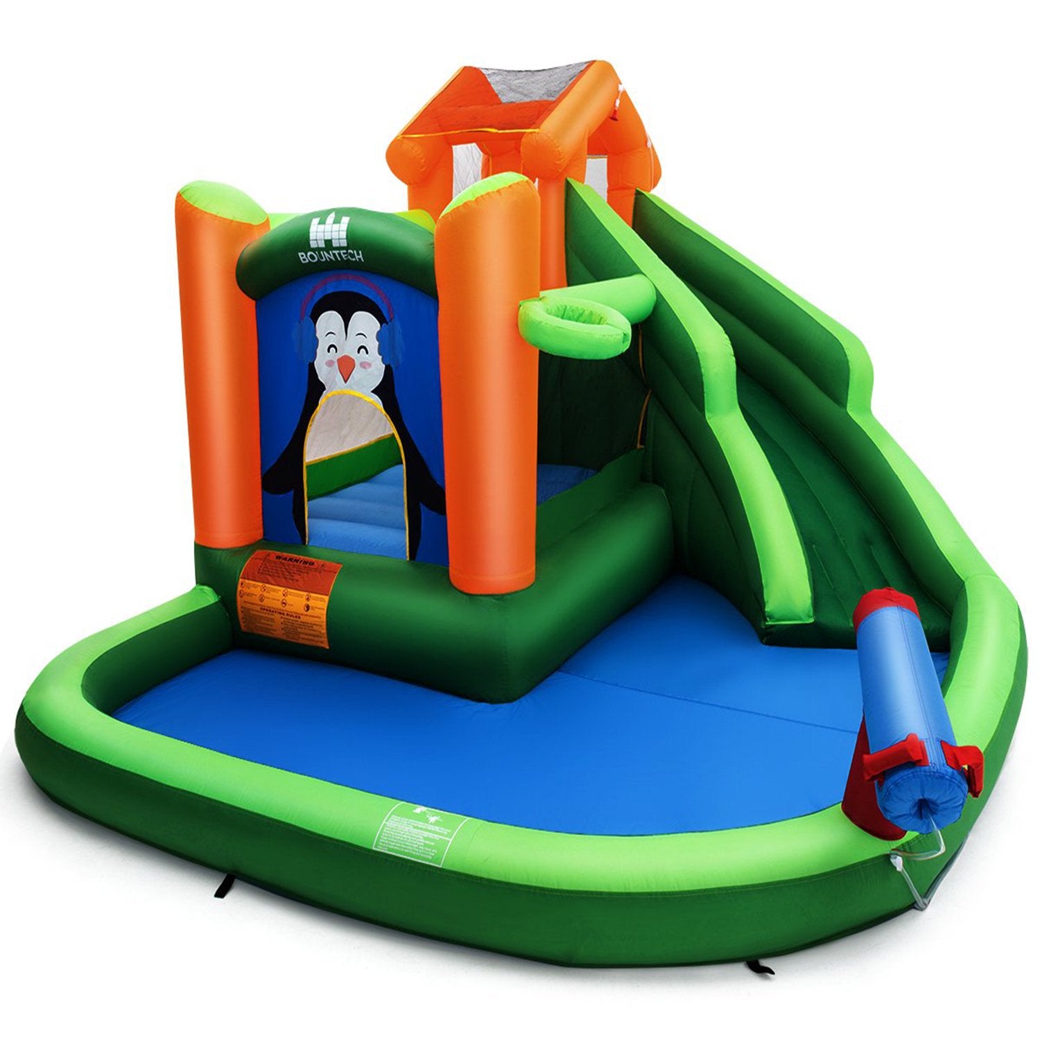 SUGIFT Inflatable Water Park Bouncer with Climbing Wall Splash Pool Water Cannon £¬Multicolor