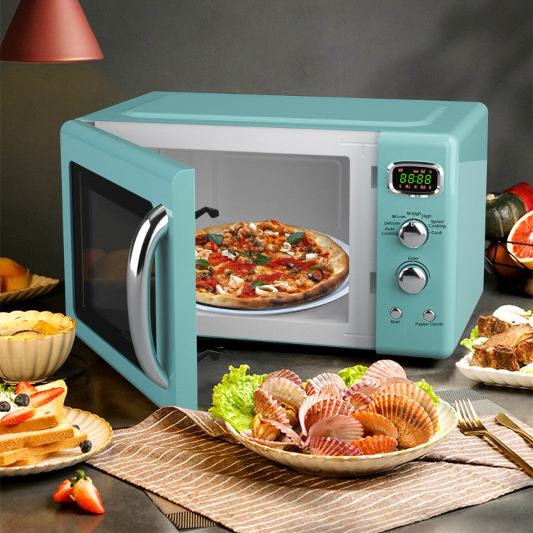 SUGIFT 0.9 Cu.ft Retro Countertop Compact Microwave Oven Green