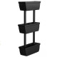 3-Tier Freestanding Vertical Black Resin Plant Stand for Gardening and Planting Use