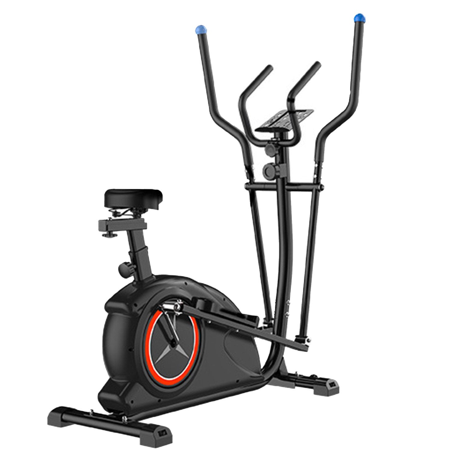SKONYON Magnetic Elliptical Bike With seat Device Holder LCD Monitor for Home Cardio Workout
