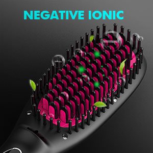 Miropure KL1020 Hair Straightener Brush with Ionic Generator (30s Fast Even Heating for Straightening or Curling) (The product has a risk of infringement on the Amazon platform)