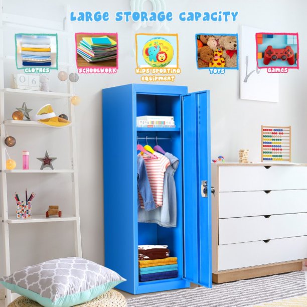 48 Inch Kid Safe Storage Children Single Tier Metal Locker Organizer Shelf