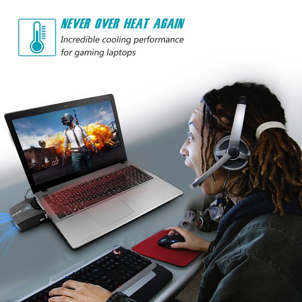 SUGIFT Laptop Cooler with Vacuum Fan (Rapid Cooling, Auto-Temp Detection, 13 Wind Speed, Unique Clamp Design, Compatible with Cooling Pads)