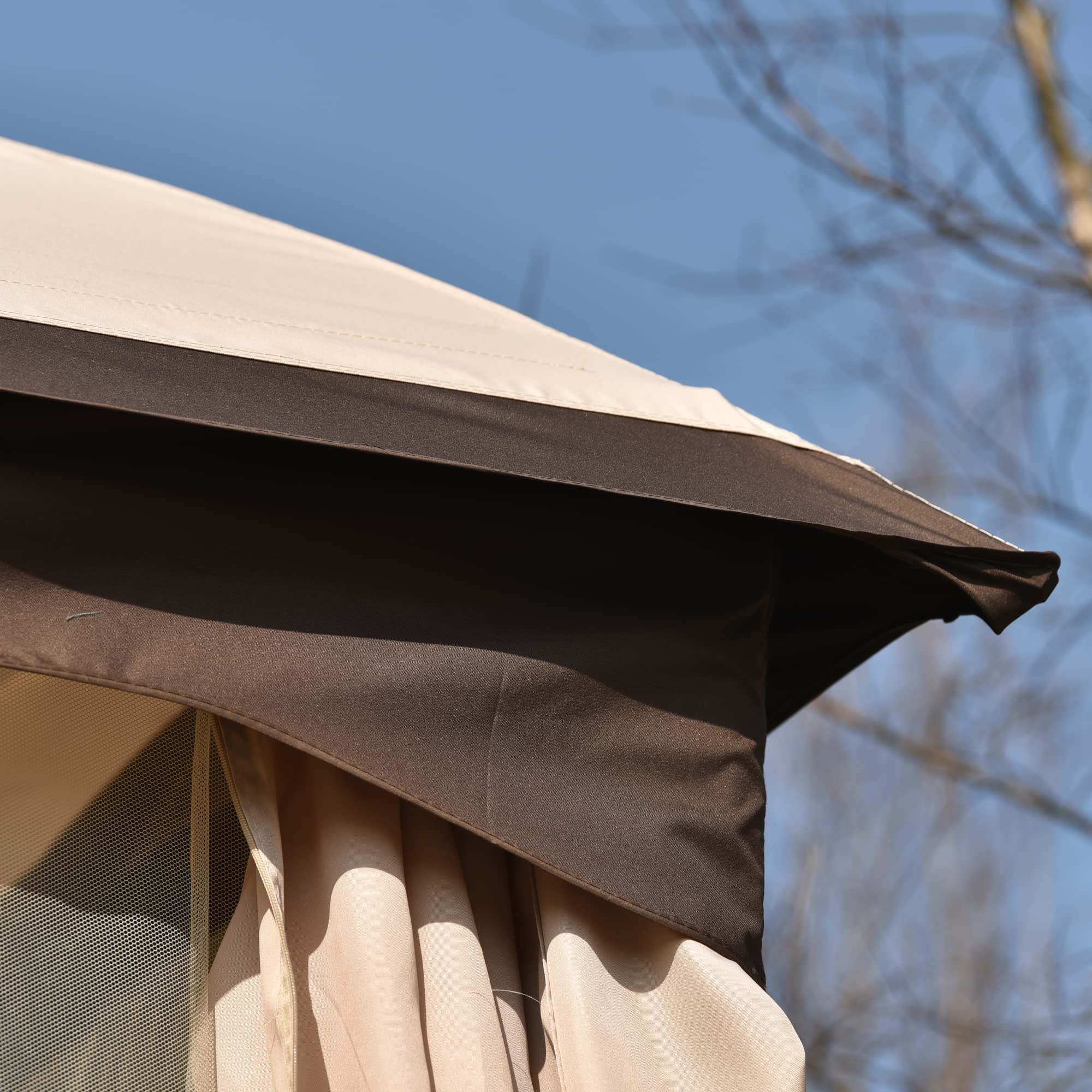 SUFGIFT 9.8 ft. x 11.8 ft. Outdoor Patio Gazebo Canopy Tent With Ventilated Double Roof And Mosquito net