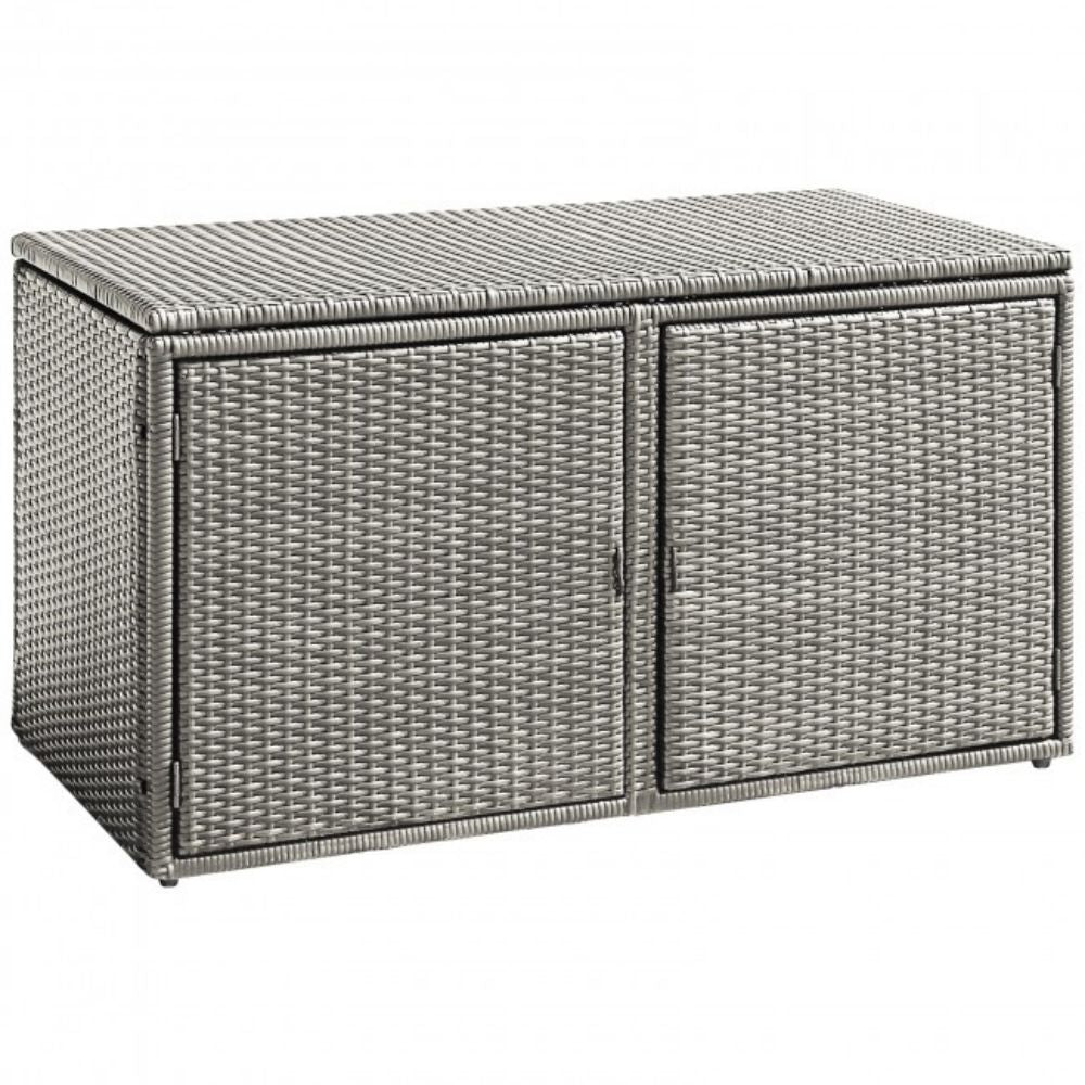 88 Gal. Outdoor Storage Bench Garden Patio Rattan Storage Container Box