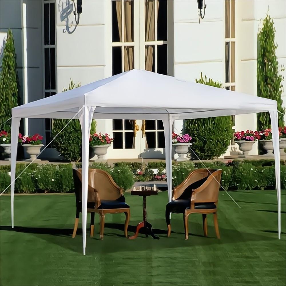 10 ft. x 10 ft. White Patio Tent Party Tent with 3 Removable Side Walls