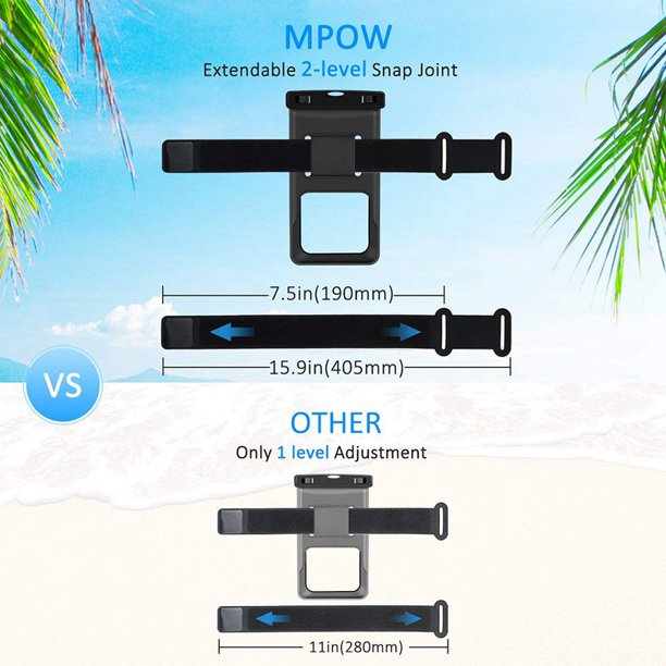 SUGIFT 2PC Waterproof Case with Armband, IPX8 Universal Cell Phone Dry Bag Waterproof, Dustproof, Snowproof Pouch Bag for iPhone X/8/8 Plus/7/7 Plus/6S/6 Plus, Samsung, and other Phones