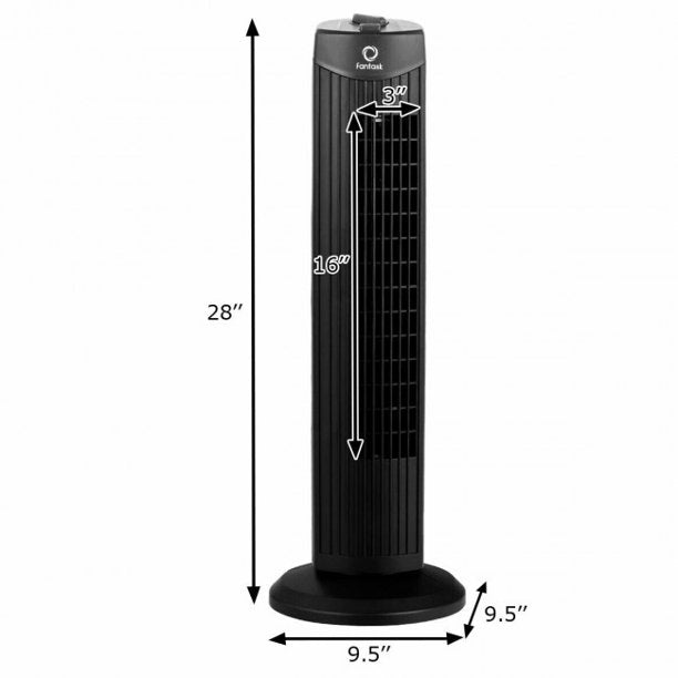 SUGIFT Tower Fan Stand Fan Oscillating Fan Bladeless Air Cooler 35W 28 Inch Black