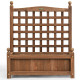 30 in. x 25 in. Wood Planter Raised Beds Outdoor Solid Free Standing with Trellis