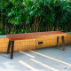 59 in. Patio Acacia Wood Dining Bench Seat with Steel Legs