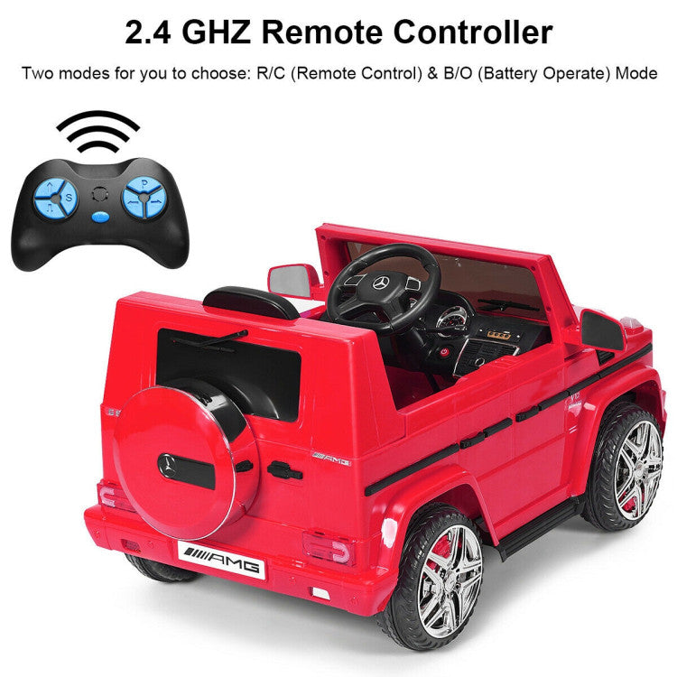 12-Volt Remote Control Kids Ride On Truck Car Rechargeable Battery Powered Vehicle with LED Lights, Red