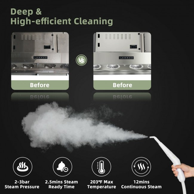 SUGIFT 1000W Multifunction Portable Hand-held Steam Cleaner with 10 Accessories,Green