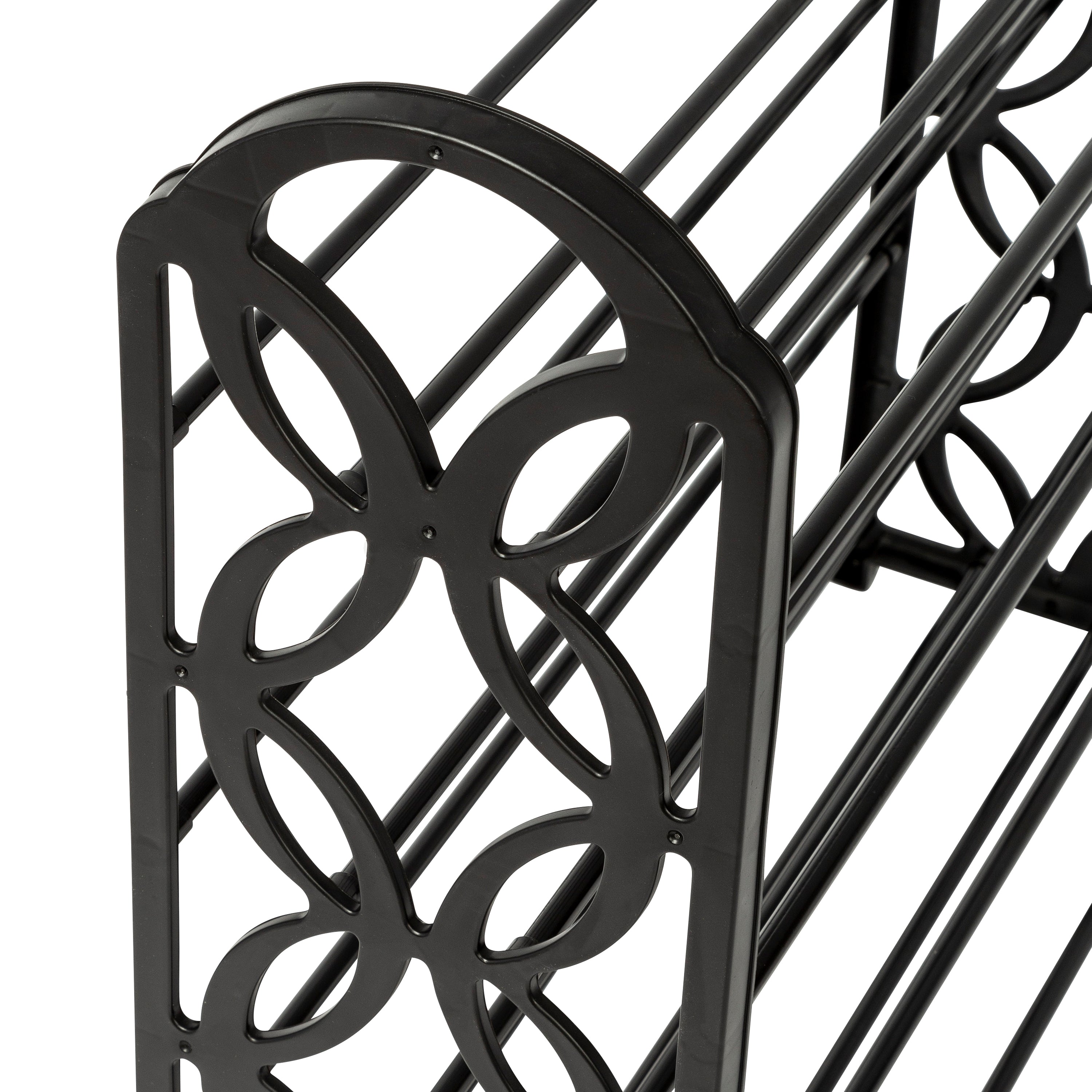 4-Shelf Black Lightweight Shoe Rack