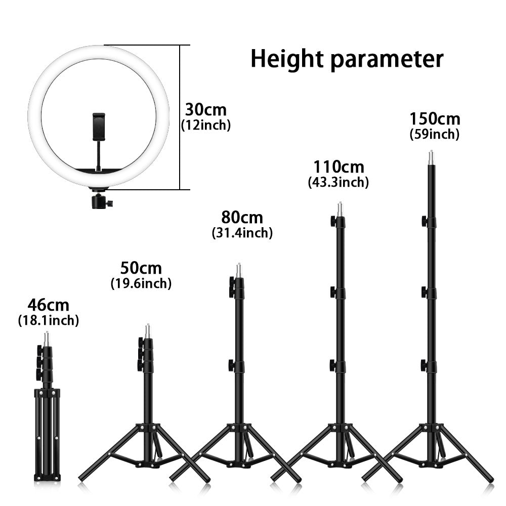 SUGIFT Studio Light USB Power Ball-Head Mount Adjustable Tripod 3 Colors 10 Brightness Levels In-Line Remote