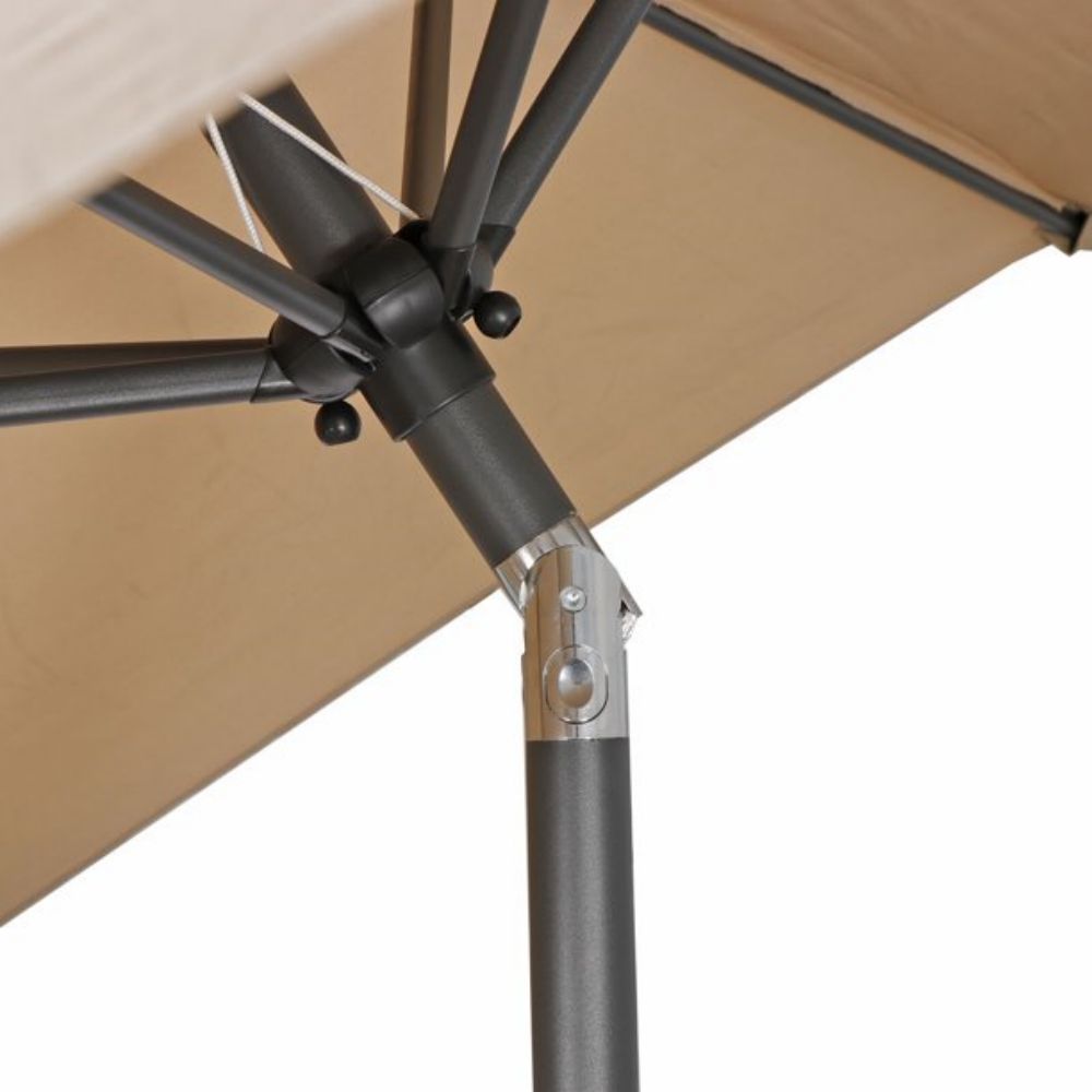 7.5 ft. Metal Outdoor Market Crank and Tilt Patio Umbrella in Beige