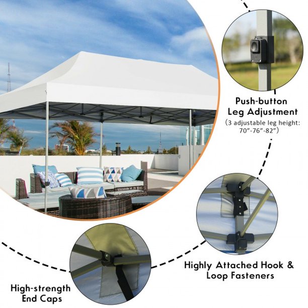 SUGIFT Garden Gazebo 10 x 20 Feet Adjustable Folding Heavy Duty Sun Shelter with Carrying Bag