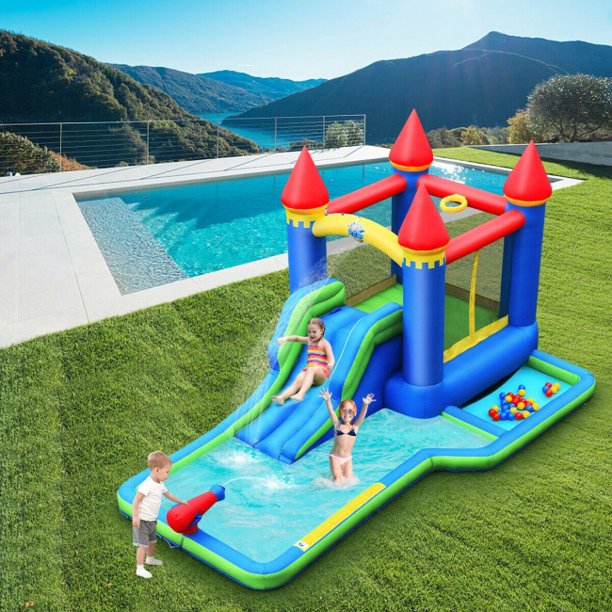 SUGIFT Kids Inflatable Bounce House Water Slide without Blower