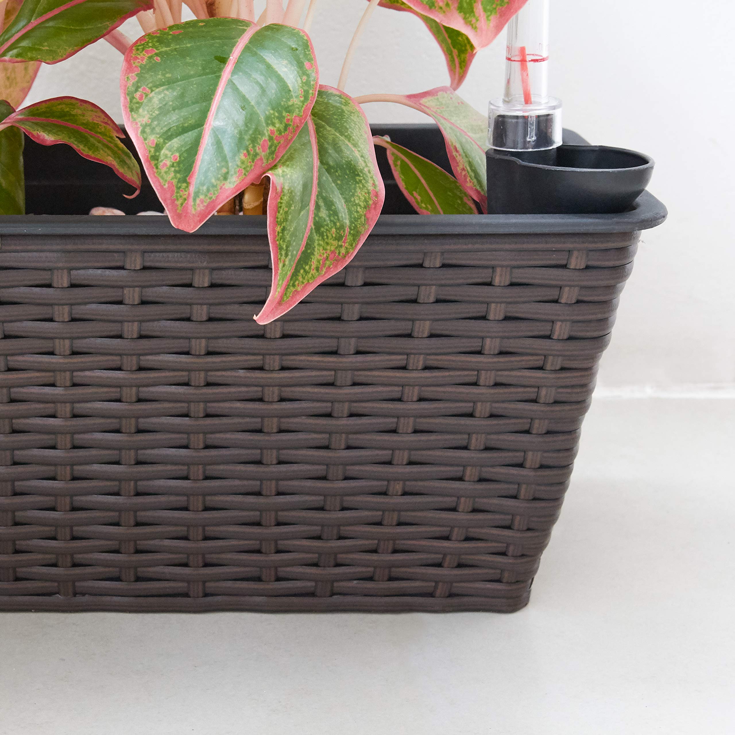 SUGIFT 23 Inches Thin Rectangular Smart Self-Watering Planter