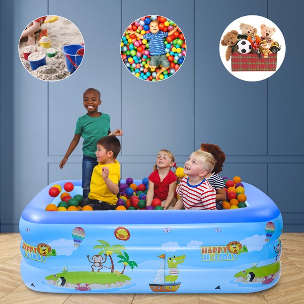 SUGIFT Inflatable Swimming Pool Family Above Ground PVC Outdoor Ocean Toy Pool for Kids, Babies, Adults, 82.60¡®¡¯W*55inD*25.50inH