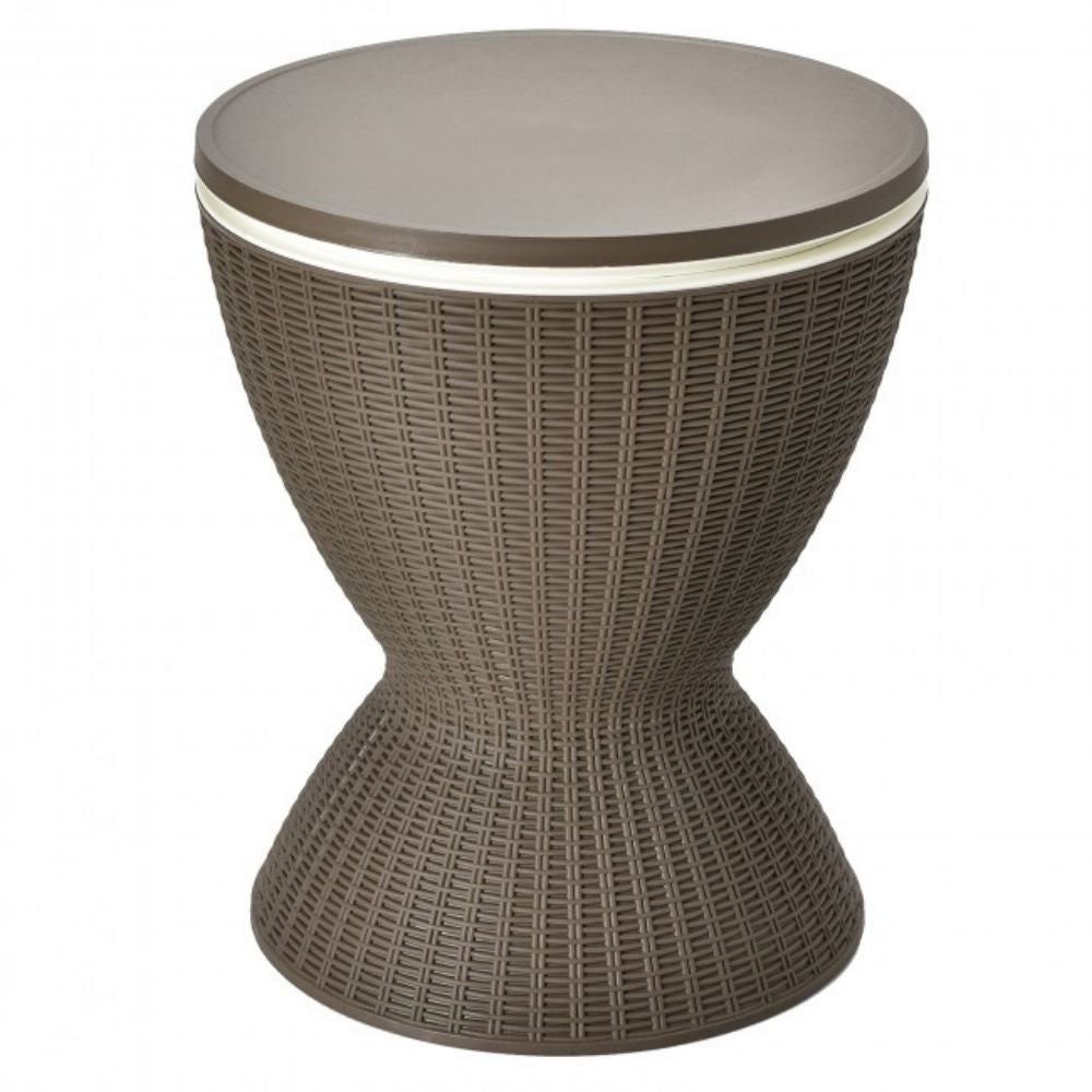 3-in-1 8 Gal. Patio Ice Cooler Bucket Cool Bar Side Table with Adjust Ice Bucket
