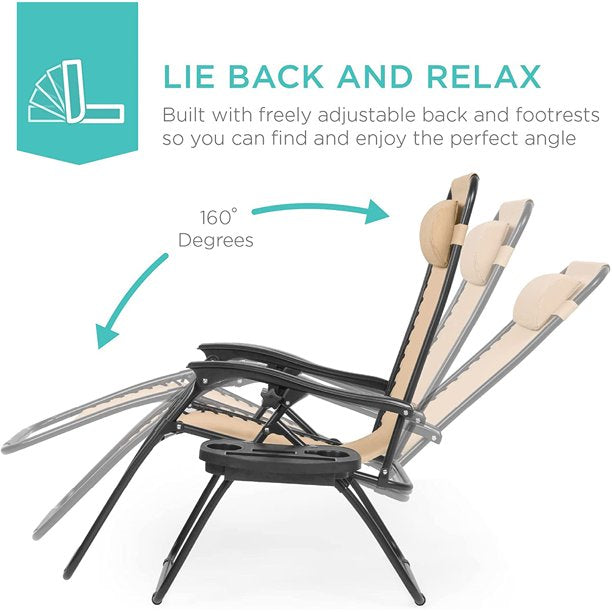 SUGIFT 2 Pack Folding Aluminum Zero Gravity Chair